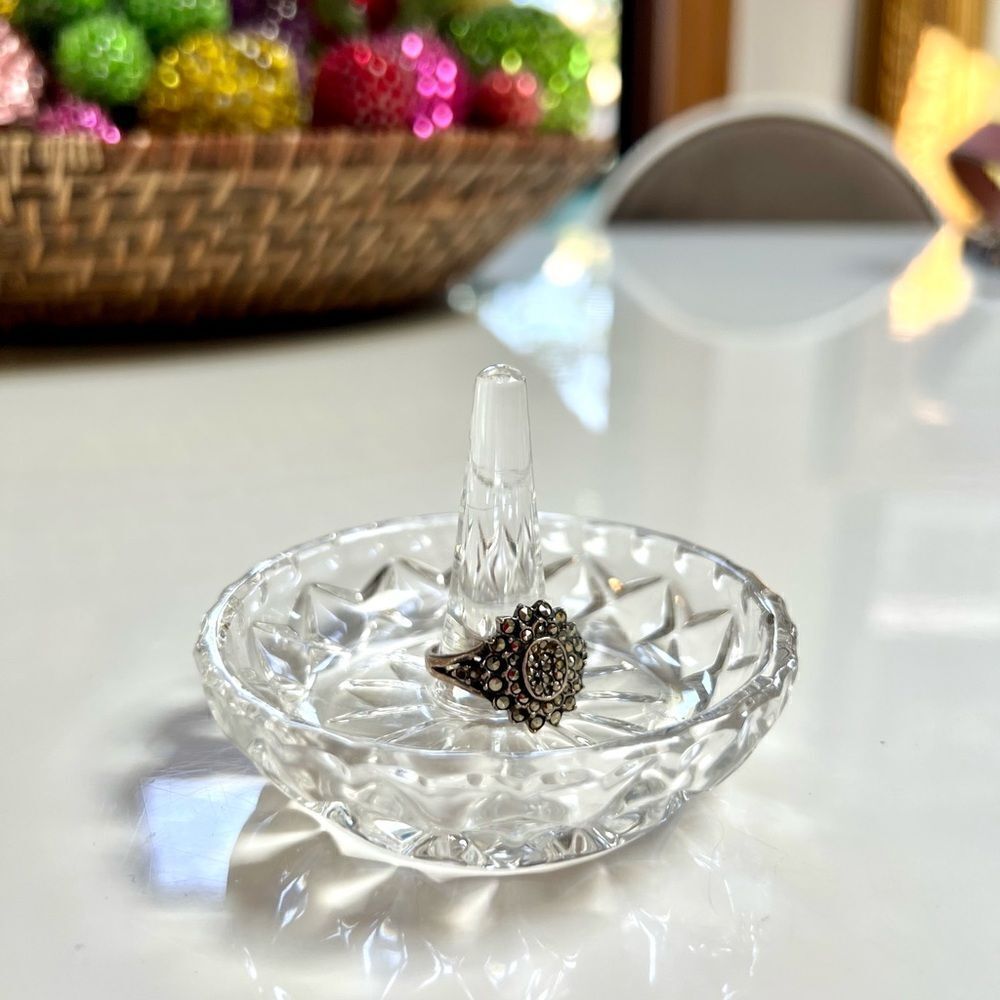 Amazing Vintage MarcasiteโCrystal Cluster Flower 925 Sterling Silver EstateโRing